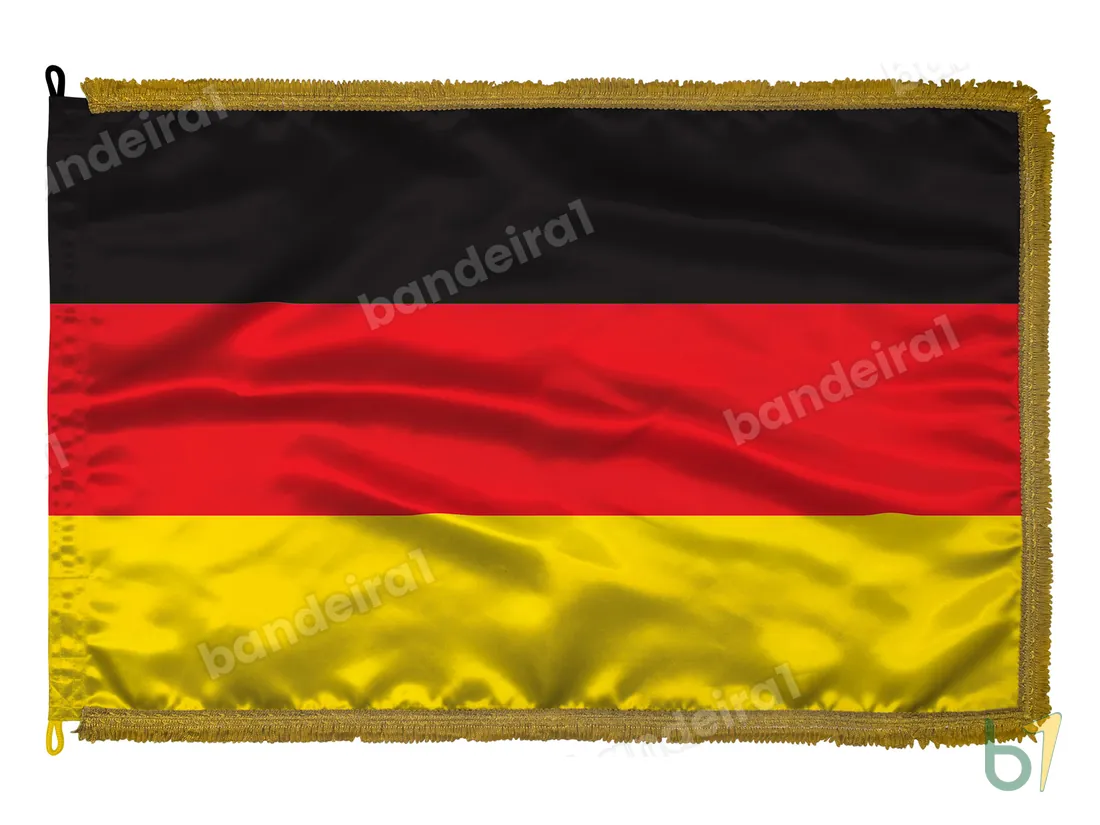 Bandeira da Alemanha — cetim com franja ouro velho