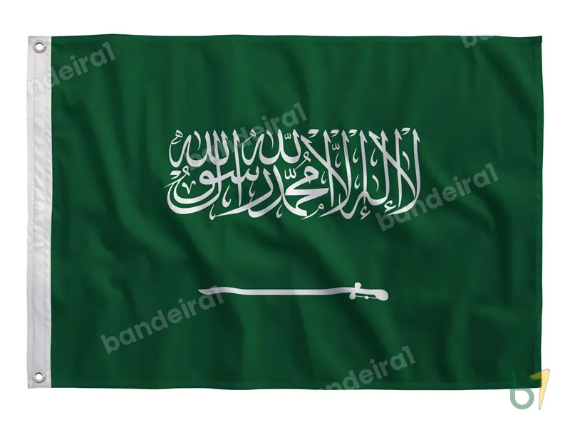 Bandeira da Arábia Saudita — poliéster — vista frontal