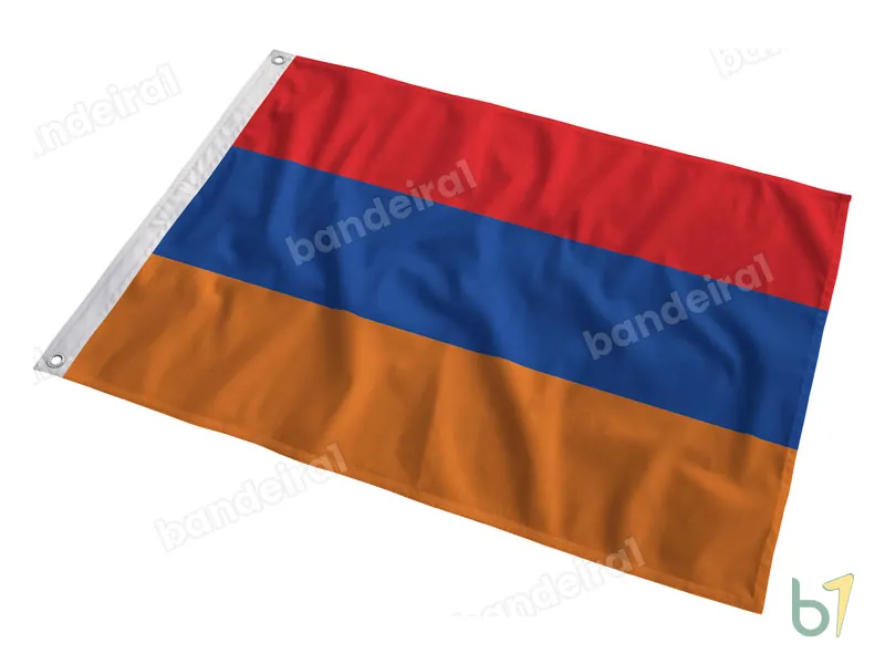Bandeira da Armênia — poliéster — em movimento