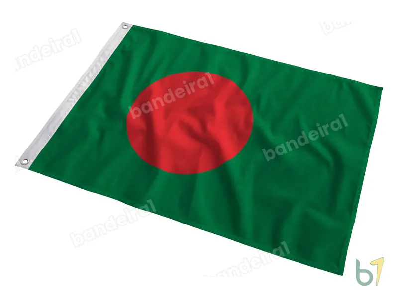 Bandeira de Bangladesh — poliéster — em movimento