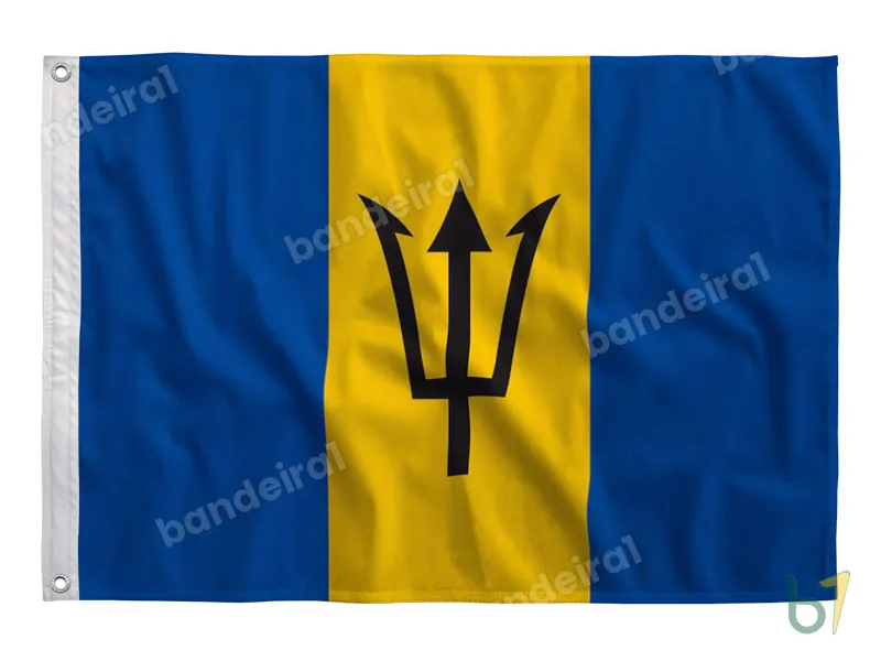 Bandeira de Barbados — poliéster — vista frontal