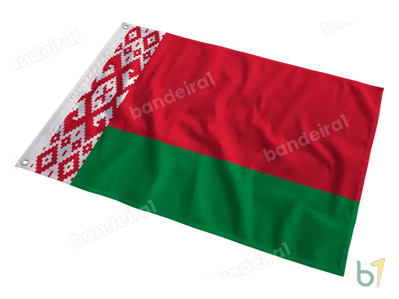 Bandeira de Belarus — poliéster — em movimento