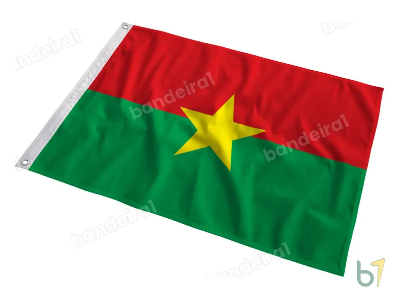 Bandeira de Burkina Faso — poliéster — em movimento