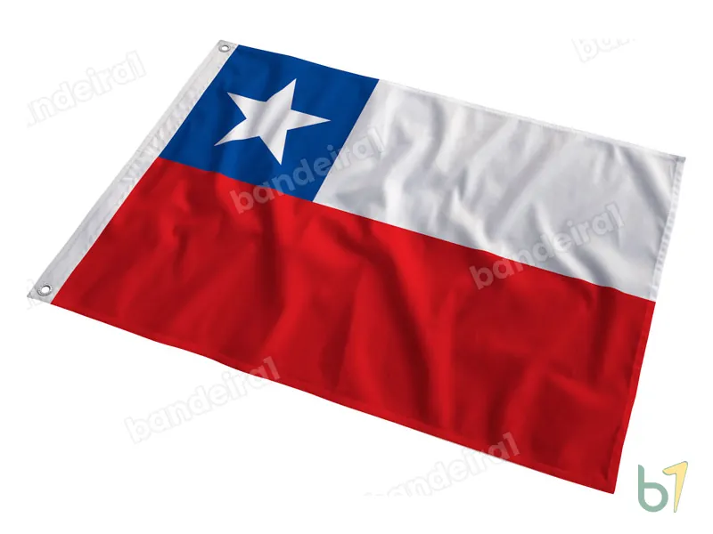 Bandeira do Chile — poliéster — em movimento