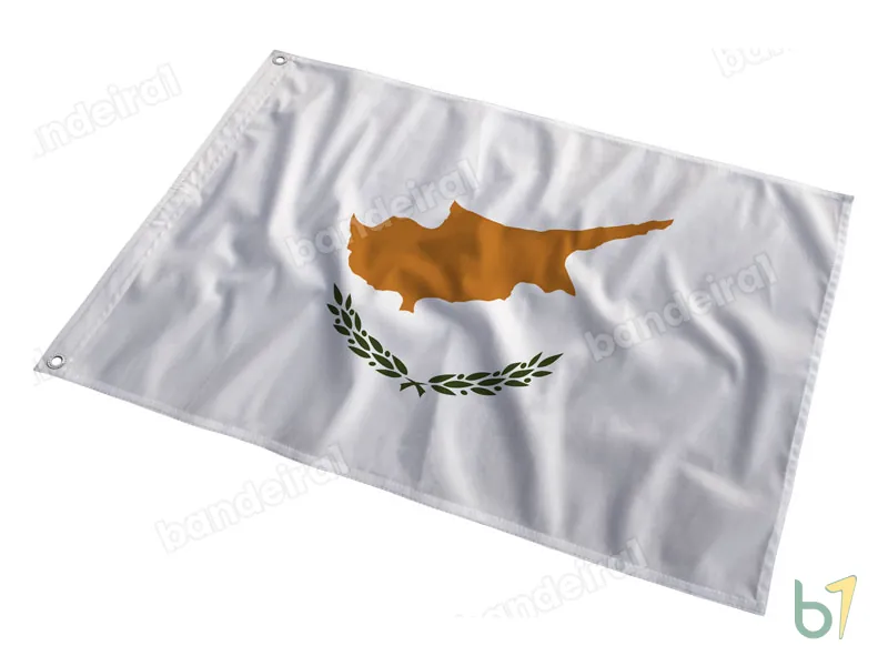 Bandeira de Chipre — poliéster — em movimento