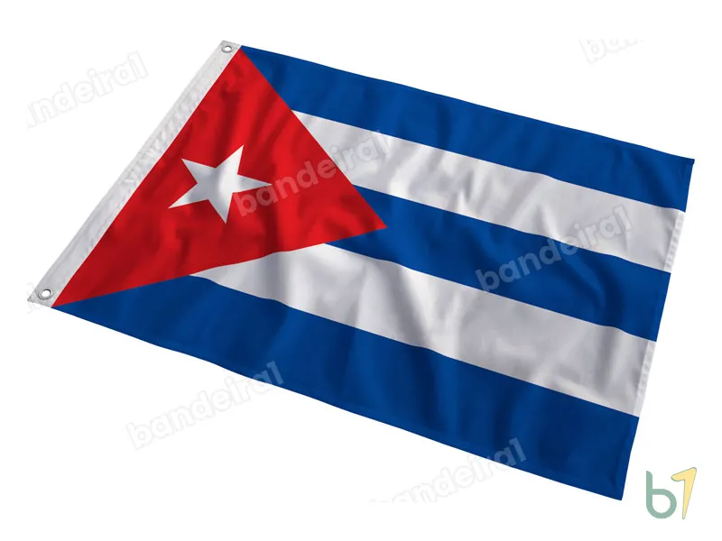 Bandeira de Cuba — poliéster — em movimento