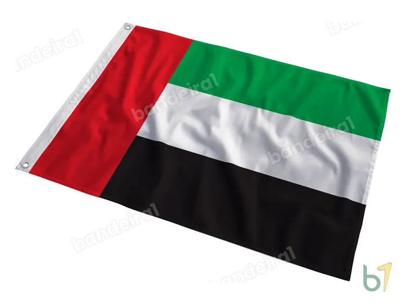 Bandeira dos Emirados Árabes Unidos — poliéster — em movimento
