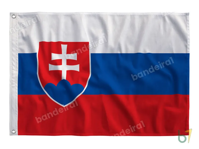 Bandeira da Eslováquia — poliéster — vista frontal