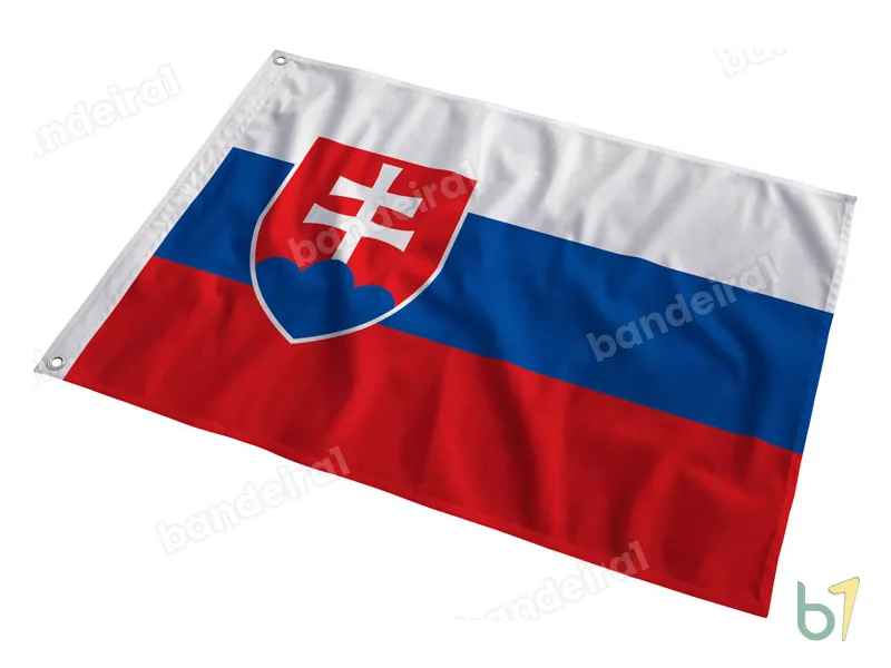 Bandeira da Eslováquia — poliéster — em movimento