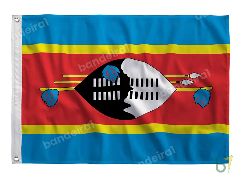 Bandeira de Essuatíni (Suazilândia) — poliéster — vista frontal