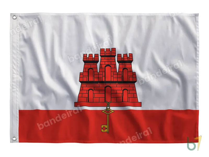 Bandeira de Gibraltar — poliéster — vista frontal