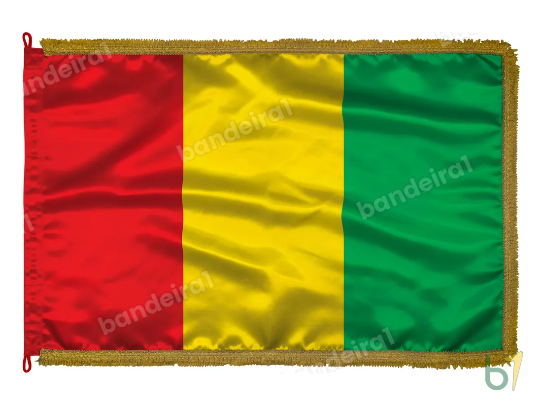 Bandeira da Guiné — cetim com franja ouro velho