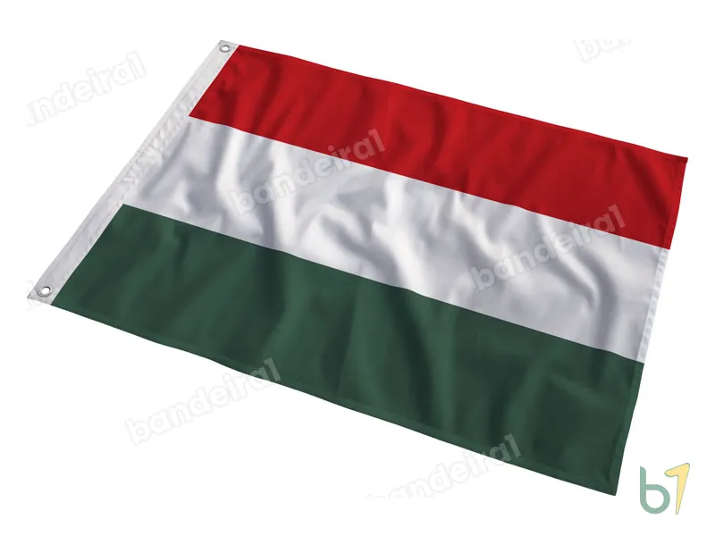 Bandeira da Hungria — poliéster — em movimento