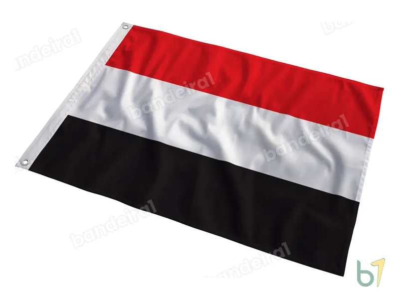 Bandeira do Iêmen — poliéster — em movimento