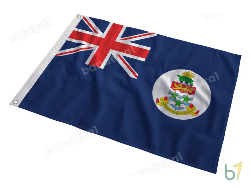 Bandeira das Ilhas Cayman — poliéster — em movimento