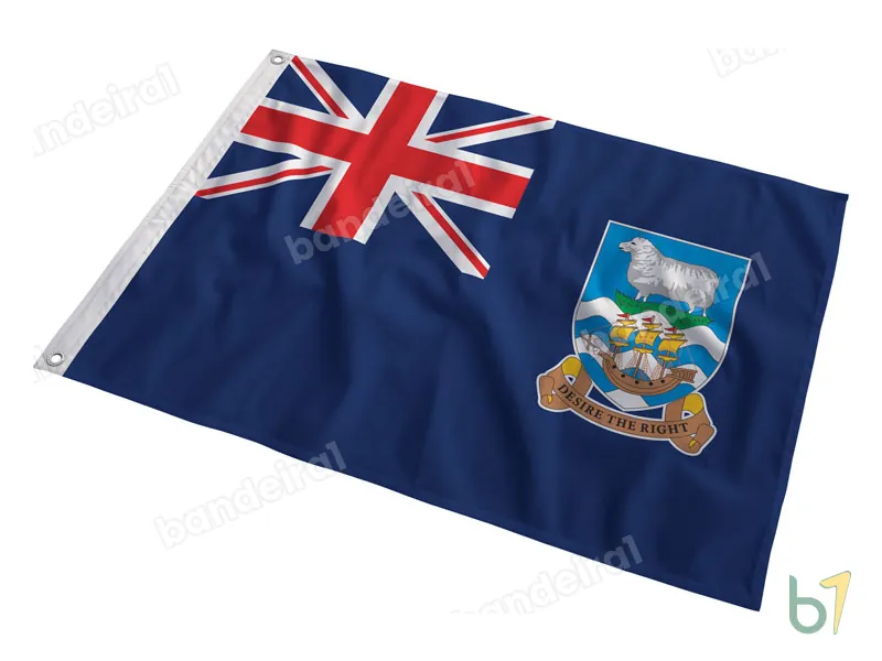 Bandeira das Ilhas Falkland (Malvinas) — poliéster — em movimento