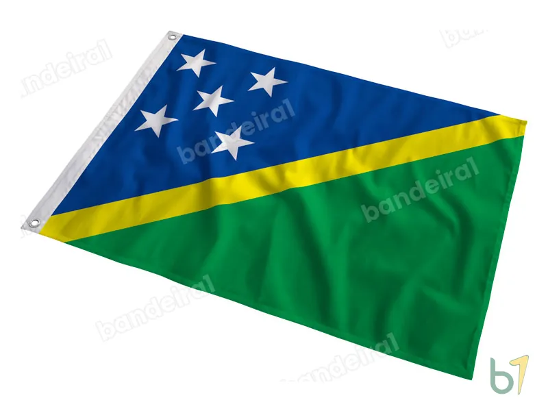 Bandeira das Ilhas Salomão — poliéster — em movimento