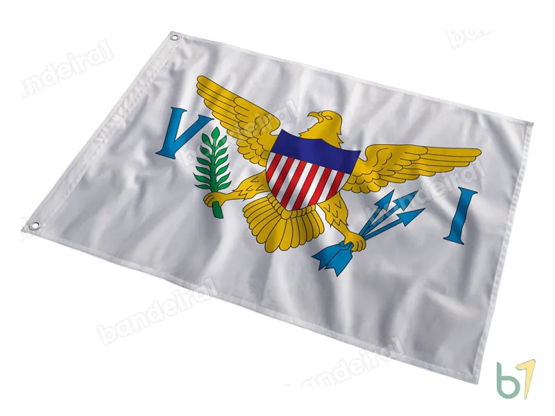 Bandeira das Ilhas Virgens Americanas — poliéster — em movimento