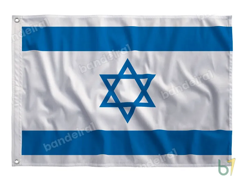 Bandeira de Israel — poliéster — vista frontal
