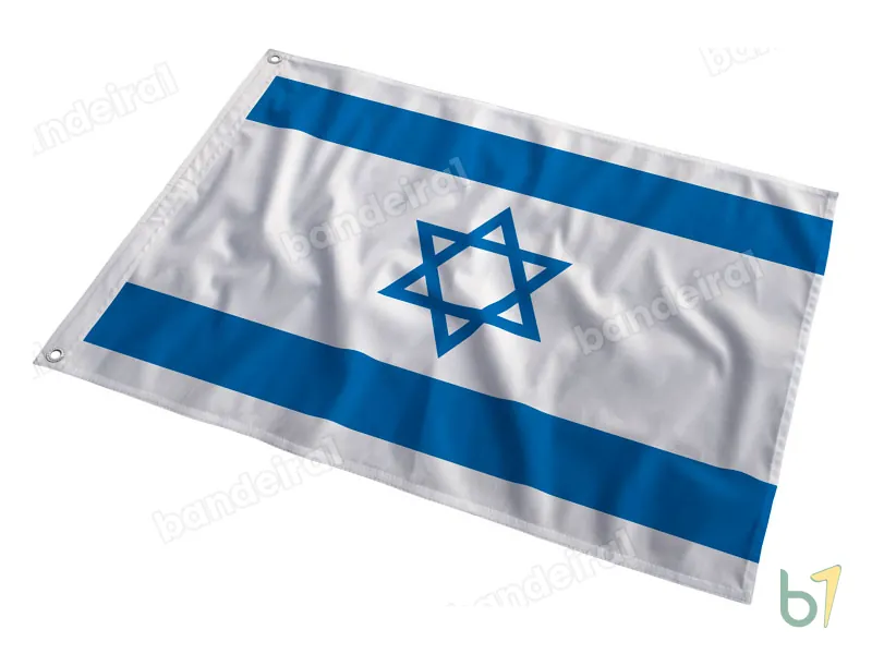 Bandeira de Israel — poliéster — em movimento