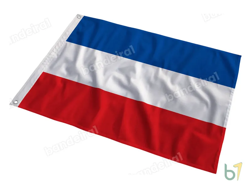 Bandeira da Iugoslávia — poliéster — em movimento