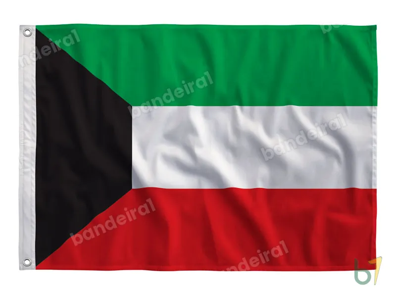 Bandeira do Kuwait — poliéster — vista frontal