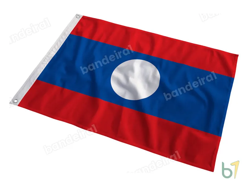 Bandeira do Laos — poliéster — em movimento
