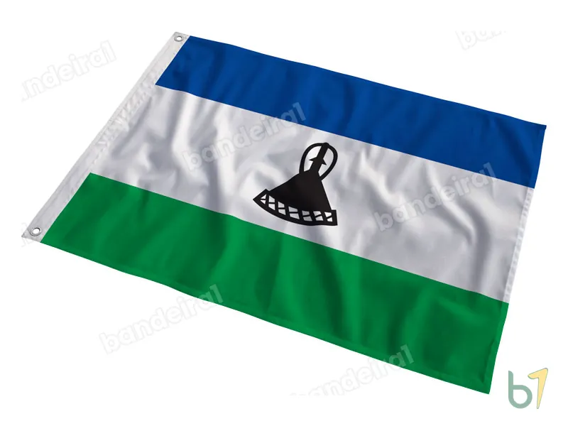 Bandeira do Lesoto — poliéster — em movimento
