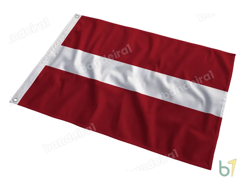 Bandeira da Letônia — poliéster — em movimento