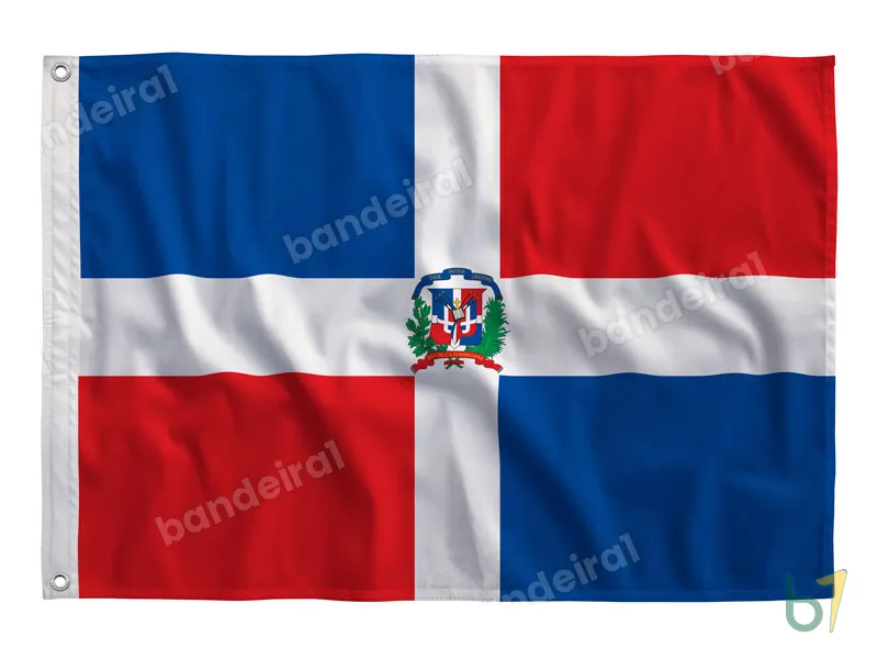 Bandeira da República Dominicana — poliéster — vista frontal