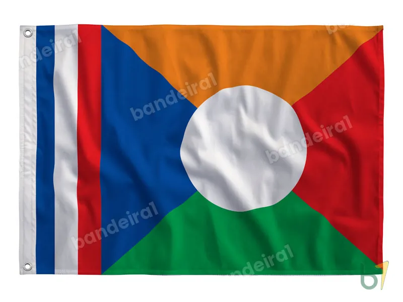Bandeira de Reunião (versão alternativa) — poliéster — vista frontal