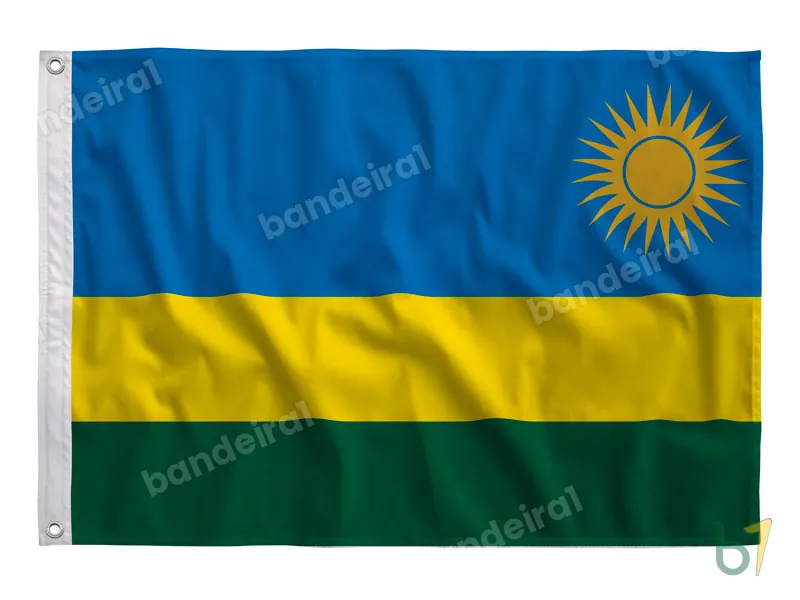 Bandeira de Ruanda — poliéster — vista frontal