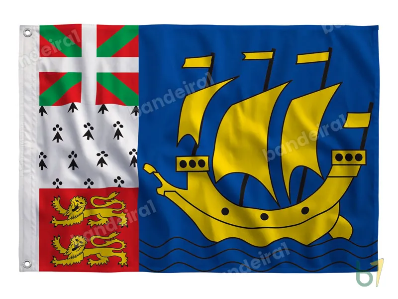 Bandeira de Saint-Pierre e Miquelon — poliéster — vista frontal