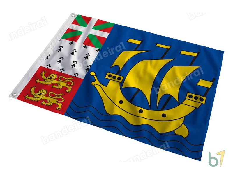 Bandeira de Saint-Pierre e Miquelon — poliéster — em movimento