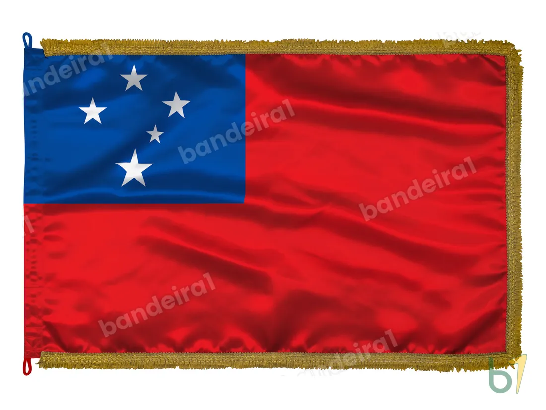 Bandeira de Samoa — cetim com franja ouro velho