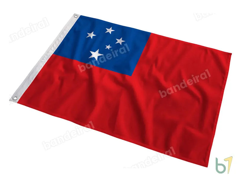Bandeira de Samoa — poliéster — em movimento