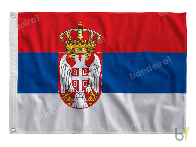 Bandeira da Sérvia — poliéster — vista frontal