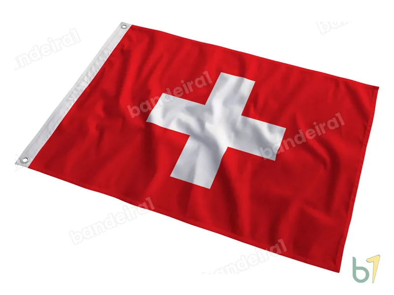 Bandeira da Suíça — poliéster — em movimento