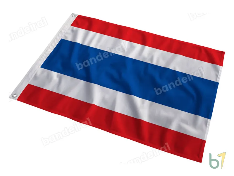 Bandeira da Tailândia — poliéster — em movimento