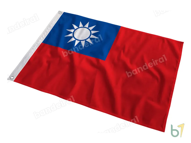 Bandeira de Taiwan — poliéster — em movimento