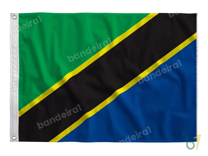 Bandeira da Tanzânia — poliéster — vista frontal