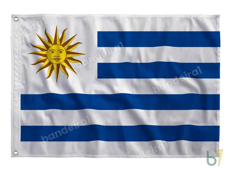 Bandeira do Uruguai — poliéster — vista frontal
