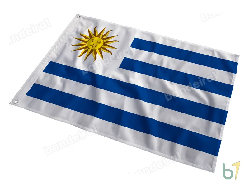 Bandeira do Uruguai — poliéster — em movimento